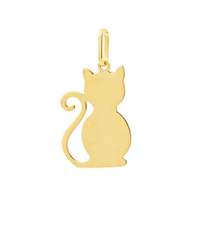 Pingente Pet Gato Ouro 18 k Peso 2.20 Gramas 25 mm