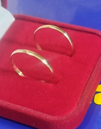 Alianças Casamento Ouro 18 kilates 2.50 Gramas 3 mm Maciça