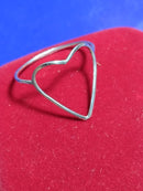 Anel Coração Prata 950  de Lei  Coração 18 mm x 15 mm Aro 1 mm