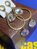 Brincos Moderno 50 mm Gotas Ouro 18 Kilates  4.80 Gramas