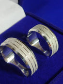 Alianças Namoro Prata 950 Trabalhada 7 mm