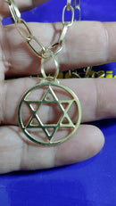 Pingente Estrela de Davi Ouro 18 kilates Peso 4 Gramas 35 mm Maciço