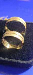 Alianças Par Casal Ouro 18 Kilates 10 Gramas 7 mm Fosca com Risco