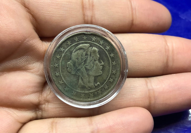 Moeda Prata 2000 Reias 1925 República Dos Estados Unidos na Cápsula