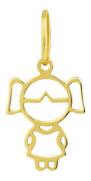 Pingente Ouro 18k Menina Ou Menino 18mm 0.70 Gramas
