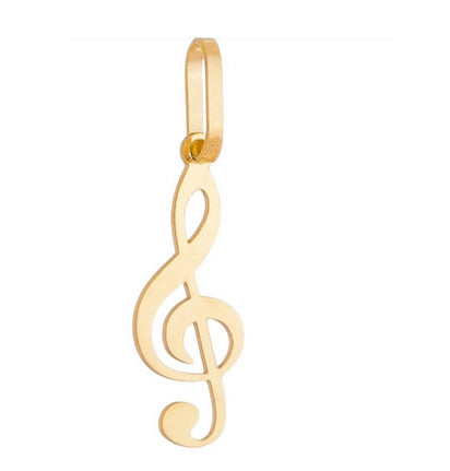 Pingente Letra Musical Ouro 18 k Peso 2.20 Gramas 22 mm