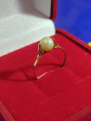 Anel Ouro 18 kilates Peso 1 Grama Pérola 5 mm