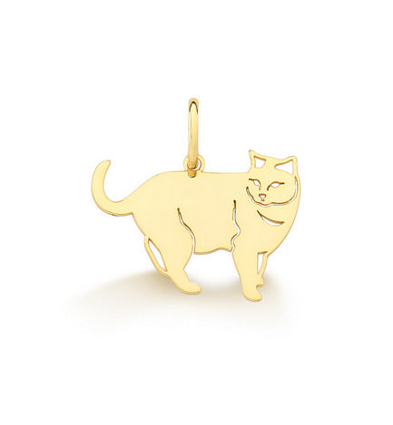 Pingente Pet Gato  Ouro 18 k Peso 2.30 Gramas 32 mm