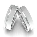 Par de Aliança Compromisso Com 4.50 Mm Prata 950 De Lei