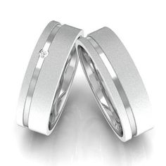 Par de Aliança Compromisso Com 4.50 Mm Prata 950 De Lei