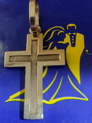 Pingente Cruz Uso Dupla Ouro 18 Kilates Peso 4.10 Gramas 35 mm Maciça