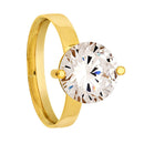 Anel Ouro 18 kilates 4 gramas Aro 4 mm Pedra Zircônia 4 mm