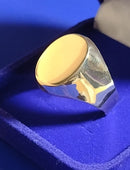 Anel Ouro 18 Kilates Oval Fechado Peso 13 Gramas 18 mm