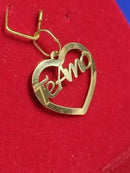 Pingente Ouro 18 Kilates Te Amo Peso 0.30 Grama 15 mm