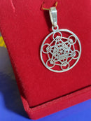 Metatron Cube Amuleto Encantos, Pingente Geometria Sagrada, Chakra Yoga Meditação, Jóias Acessórios, Prata 950 Gramas 35