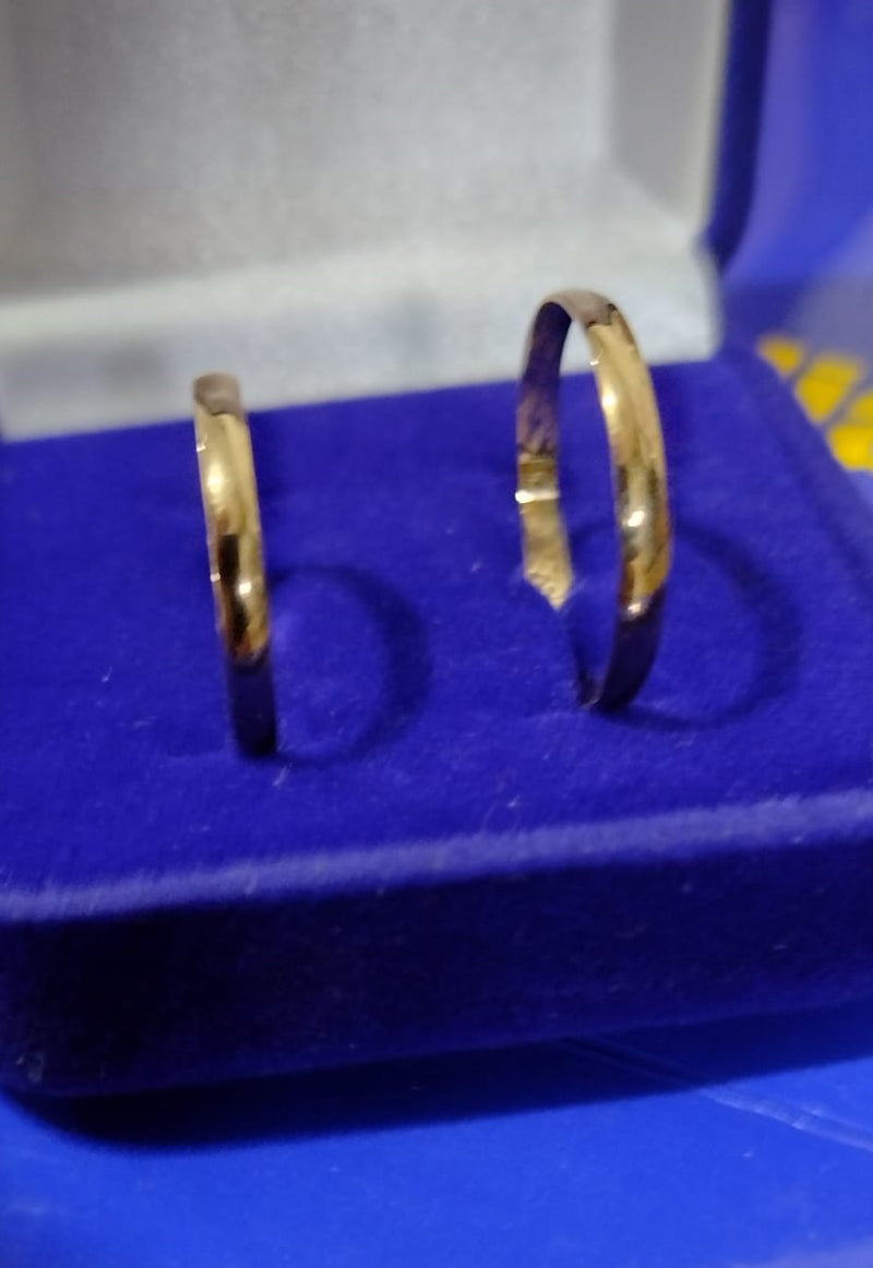 Alianças Noivado Casamento Ouro 18 k 2.70 Gramas 3.10 mm Maciça