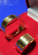 Par Alianças Ouro 18 Kilates Reta Noivado e Casamento 12 Gramas 10 mm Com 2 Risco