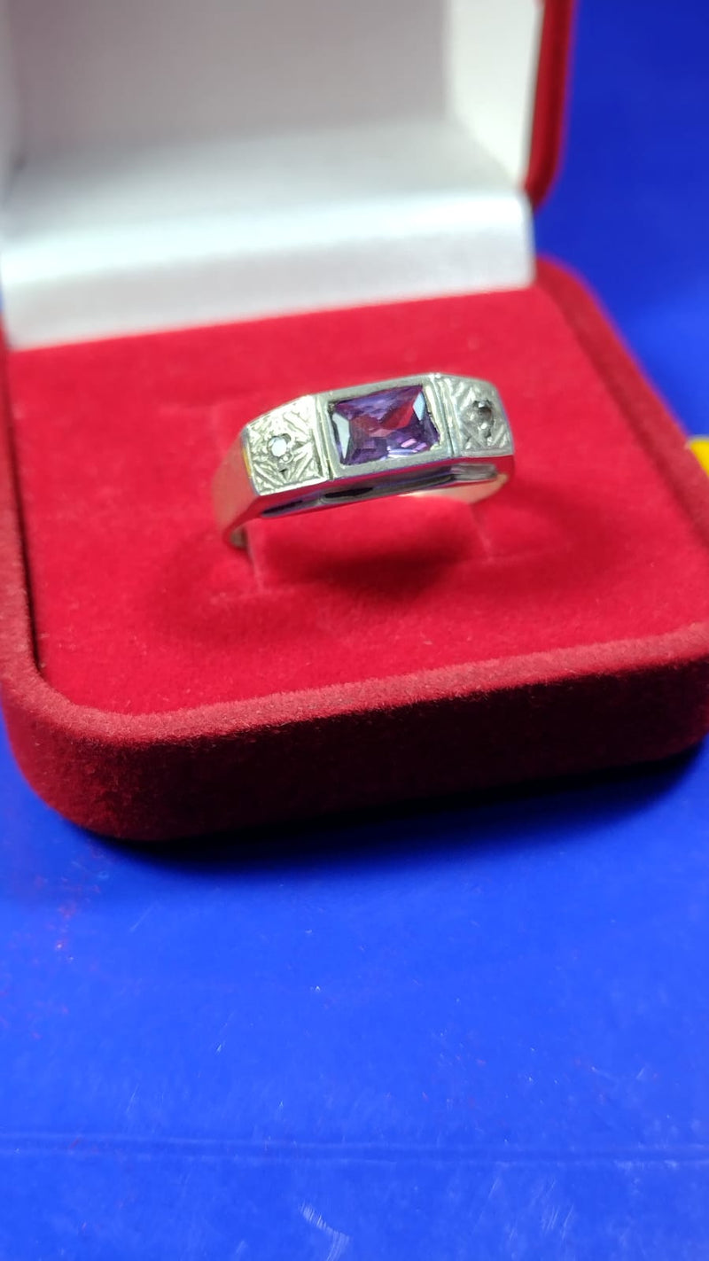 Anel Formatura Masculino Prata 950 Pedra 6 x 4 mm Zircônia Todas formaturas e cursos Maciço Topo 7 mm