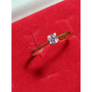 Anel solitário ouro 18 kilates 1,10 gramas pedra Zircônia 3 mm