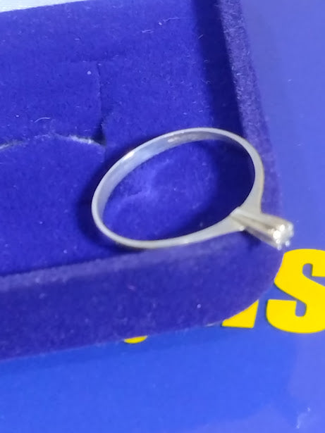 Anel Solitário prata 950 Pedra Zircônia 3 mm