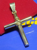 Pingente Cruz Ouro 18 Kilates 6.40 Gramas Oco Tubo 4 mm 40mm = 4 Cm