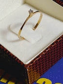 Anel Solitário Ouro 18 Kilates Peso 1.00 Grama Pedra mm