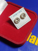 Par Brincos Zircônias 7 mm Ouro 18 Kilates Peso 1.9 Grama