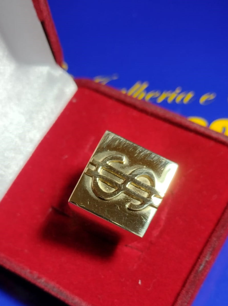 Anel Ouro 18 Kilates Oval Fechado Peso 13 Gramas 18 mm