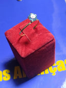 Anel Solitário Zircônia 5 mm Ouro 18 Kilates 0.80 Grama