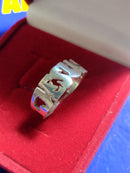 Anel JESUS Prata Jesus 8 mm Fosco Maciço com palavra Jesus