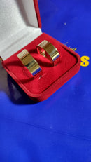 Noivado Casamento Ouro 18 Kilates  10 mm 12 Gramas Maciço Alianças Reta Casal + Gravação + Estojo