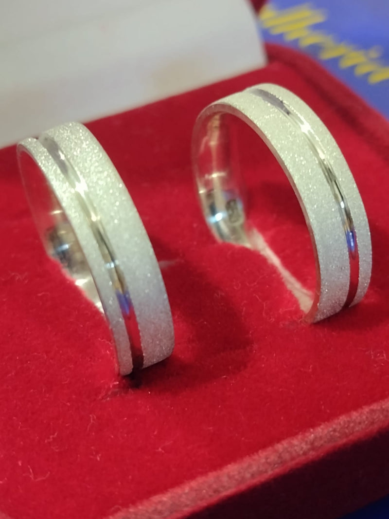 Aliança Prata 7 mm Trabalhada com Risco