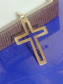 Pingente Cruz Lisa 40 mm 2.00 Gramas Maciço Ouro 18 Kilates