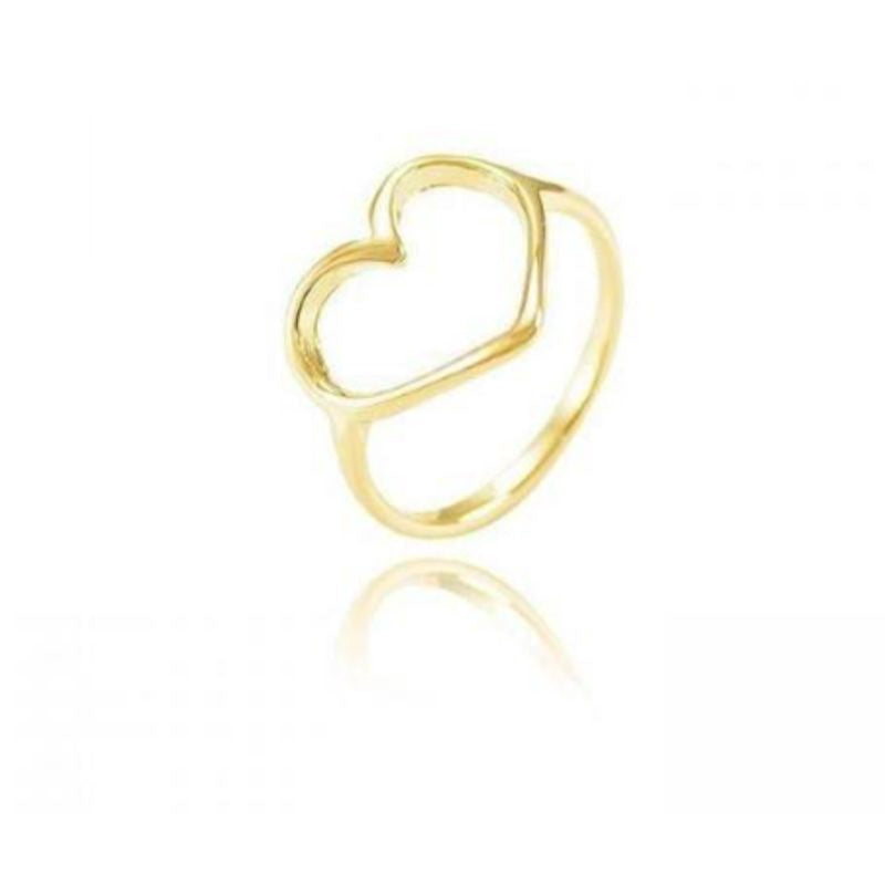 Anel com 1 ou 2 corações ouro 18 k 1 grama
