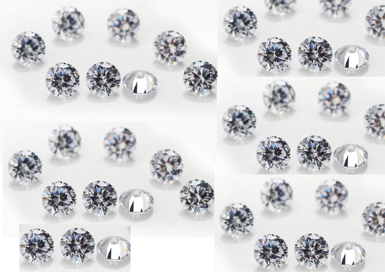 Zircônia 1.5 mm Gemstone Sintética, Corte Redondo, Branco 50 Pedras