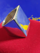 Anel Prata 950 Quadrado 20mm x 20 mm Liso