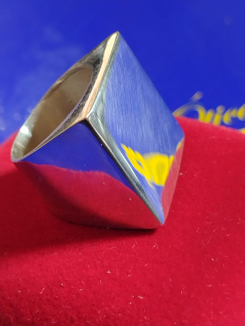 Anel Prata 950 Quadrado 20mm x 20 mm Liso