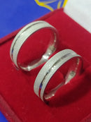 Aliança Prata 7 mm Trabalhada com Risco