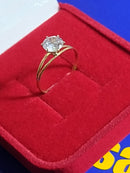 Anel Ouro 18 Kilates Maciço Peso 1.00 Grama Pedras 5 mm