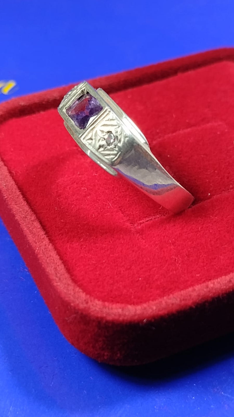 Anel Formatura Masculino Prata 950 Pedra 6 x 4 mm Zircônia Todas formaturas e cursos Maciço Topo 7 mm