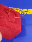 Anel Meia Alianças 1 mm Zircônias Ouro 18 Kilates  0.60 Grama