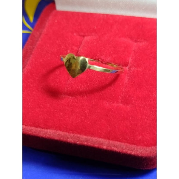 Anel ouro 18 kilates 0.60 gramas aro 1 m coração 6 mm Maciço