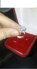 Anel Prata 950 largura 6 mm anel Solitario pedra Zircônia 10 mm