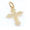 Pingente Cruz Peso 1.45 Gramas 1.55 mm Ouro18 Kilates Riscadinha