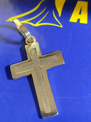 Pingente Cruz Uso Dupla Ouro 18 Kilates Peso 4.10 Gramas 35 mm Maciça