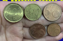 5 Moedas 1 Cent, 2 Cent, 5 Cent, 10 Cent e 20 Cent Euro