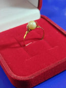 Anel Ouro 18 kilates Peso 1 Grama Pérola 5 mm
