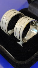 AliançasFosca com Risco Casal Prata 950 Namoro ,Compromisso Noivado 10 mm