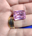 Pedra Zircônia Cor Rosa 20 mm x 15 mm Peso 7.50 Gramas