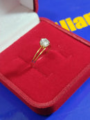 Anel Solitário 2 aros 1 ,10 Gramas Pedra Zircônia 5 mm